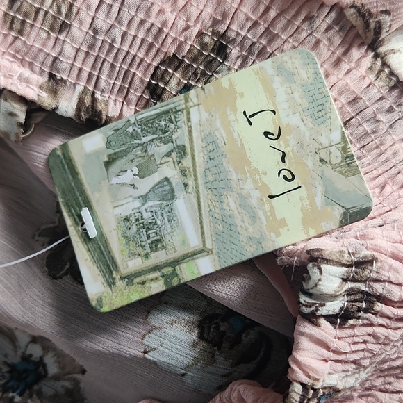 Love J Blush Pink Floral Cold Shoulder Sheer Blouse - Picture 12 of 13